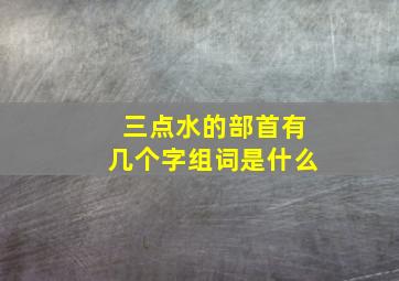 三点水的部首有几个字组词是什么