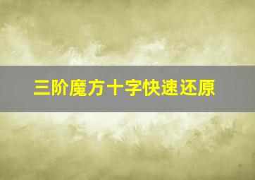 三阶魔方十字快速还原