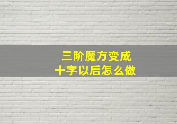 三阶魔方变成十字以后怎么做