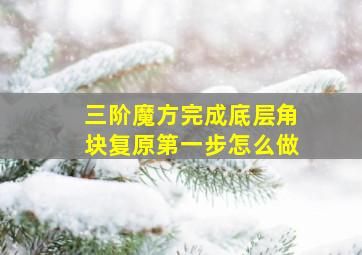 三阶魔方完成底层角块复原第一步怎么做