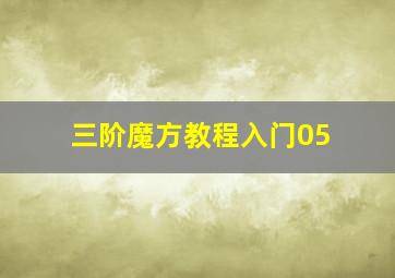 三阶魔方教程入门05