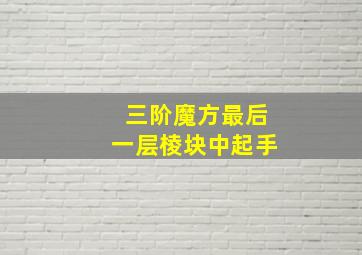 三阶魔方最后一层棱块中起手