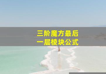 三阶魔方最后一层棱块公式