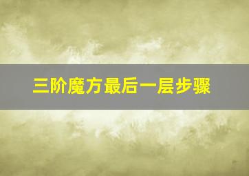 三阶魔方最后一层步骤