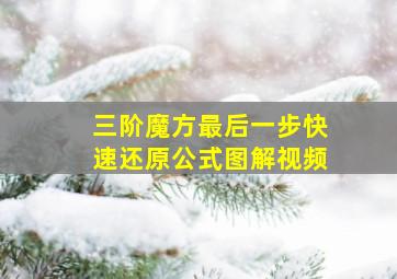 三阶魔方最后一步快速还原公式图解视频