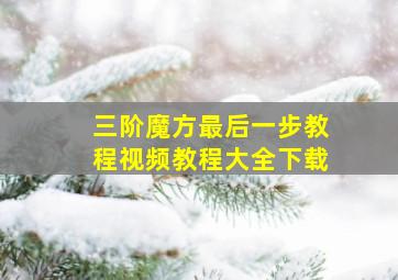 三阶魔方最后一步教程视频教程大全下载