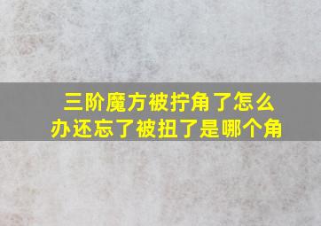 三阶魔方被拧角了怎么办还忘了被扭了是哪个角