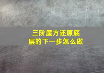 三阶魔方还原底层的下一步怎么做