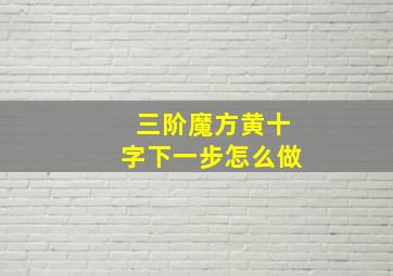 三阶魔方黄十字下一步怎么做