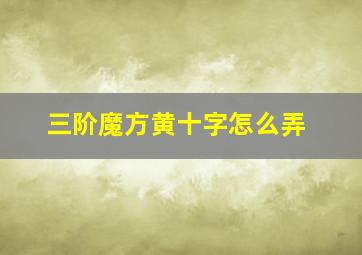 三阶魔方黄十字怎么弄