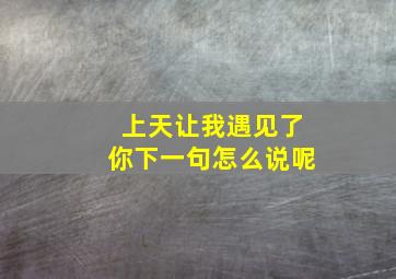 上天让我遇见了你下一句怎么说呢