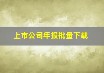 上市公司年报批量下载