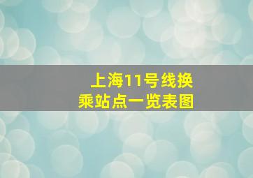 上海11号线换乘站点一览表图