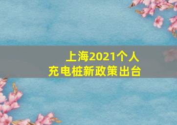 上海2021个人充电桩新政策出台