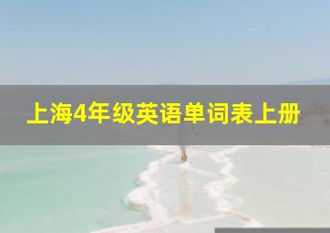 上海4年级英语单词表上册