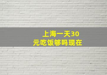 上海一天30元吃饭够吗现在