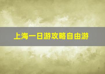 上海一日游攻略自由游