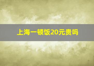 上海一顿饭20元贵吗