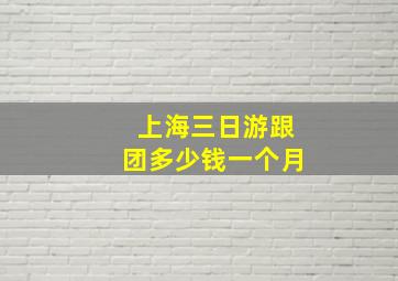 上海三日游跟团多少钱一个月