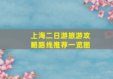 上海二日游旅游攻略路线推荐一览图