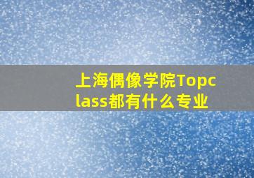 上海偶像学院Topclass都有什么专业