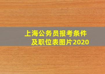 上海公务员报考条件及职位表图片2020