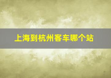 上海到杭州客车哪个站