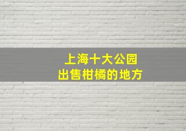 上海十大公园出售柑橘的地方