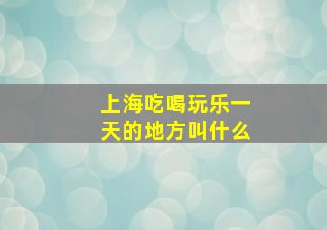 上海吃喝玩乐一天的地方叫什么