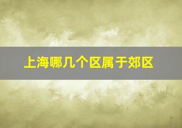 上海哪几个区属于郊区