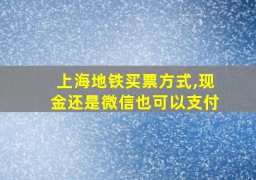 上海地铁买票方式,现金还是微信也可以支付