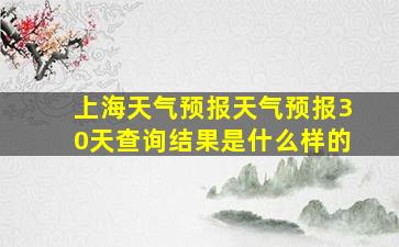 上海天气预报天气预报30天查询结果是什么样的