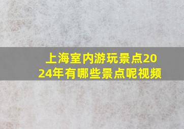 上海室内游玩景点2024年有哪些景点呢视频