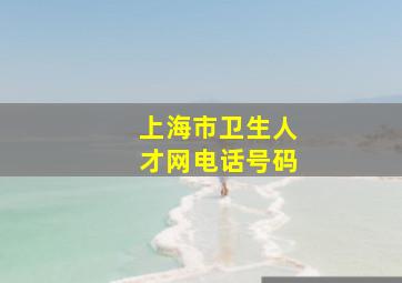 上海市卫生人才网电话号码