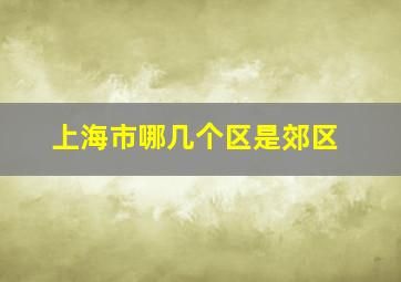 上海市哪几个区是郊区