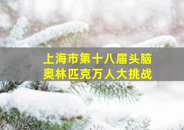 上海市第十八届头脑奥林匹克万人大挑战