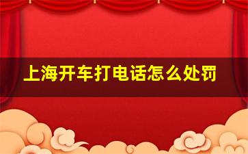 上海开车打电话怎么处罚