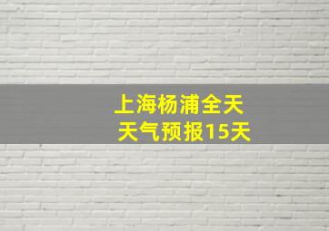 上海杨浦全天天气预报15天