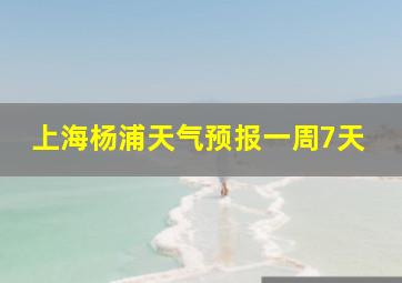 上海杨浦天气预报一周7天