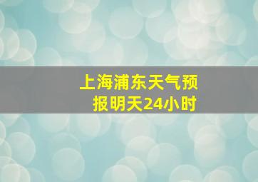 上海浦东天气预报明天24小时