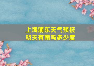 上海浦东天气预报明天有雨吗多少度