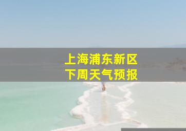 上海浦东新区下周天气预报