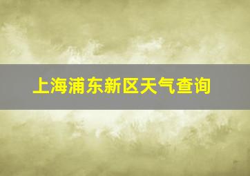 上海浦东新区天气查询