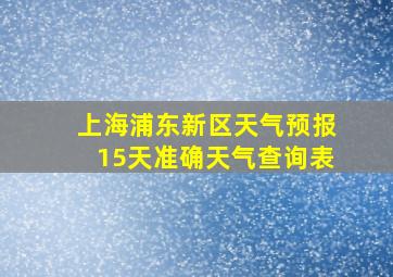 上海浦东新区天气预报15天准确天气查询表