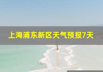 上海浦东新区天气预报7天