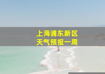 上海浦东新区天气预报一周