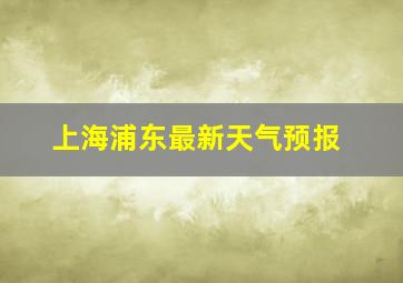 上海浦东最新天气预报