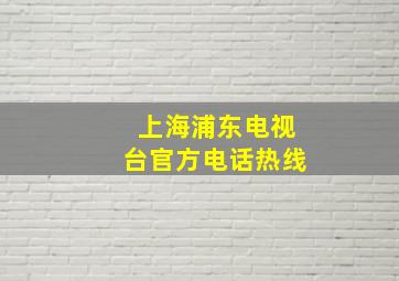 上海浦东电视台官方电话热线