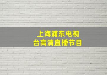 上海浦东电视台高清直播节目