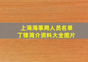 上海海事局人员名单丁锋简介资料大全图片